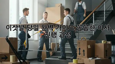 이삿날 당일 완벽 가이드: 꼼꼼한 이사 진행 과정